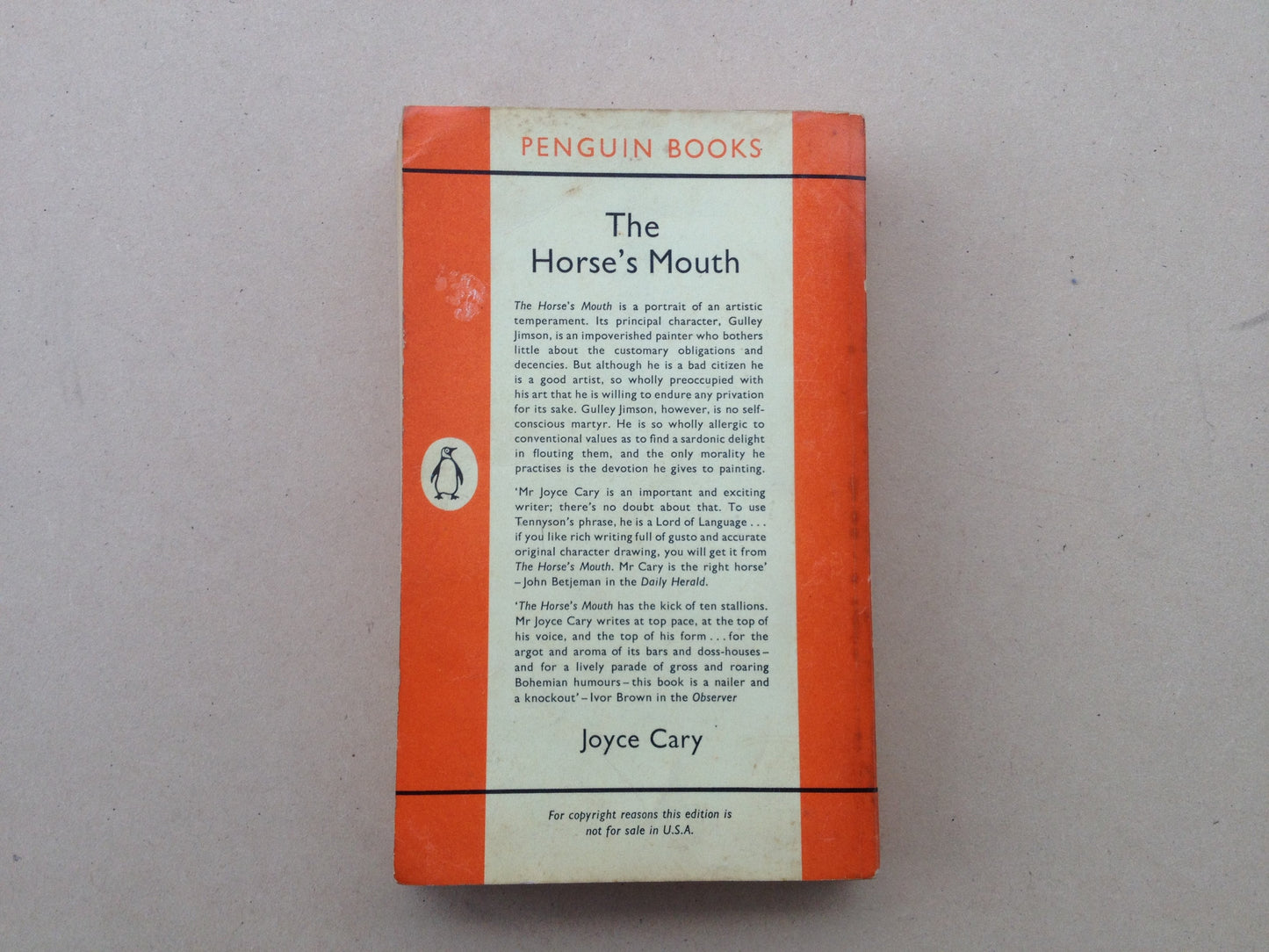 Penguin Series The Horse's Mouth by Joyce Cary - Softcover