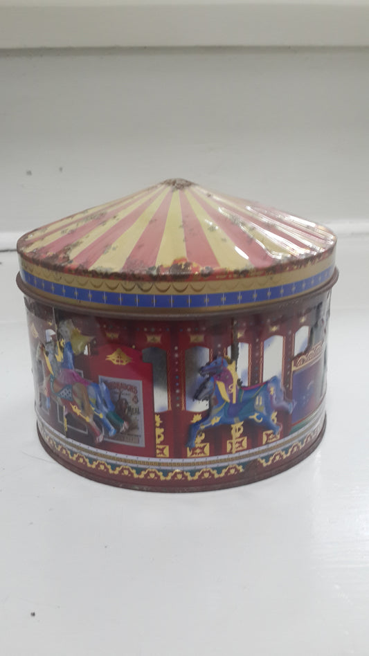 Vintage Carousel Round Tin