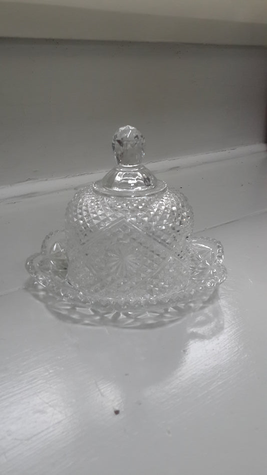 Crystal Dish with Cloche Cover