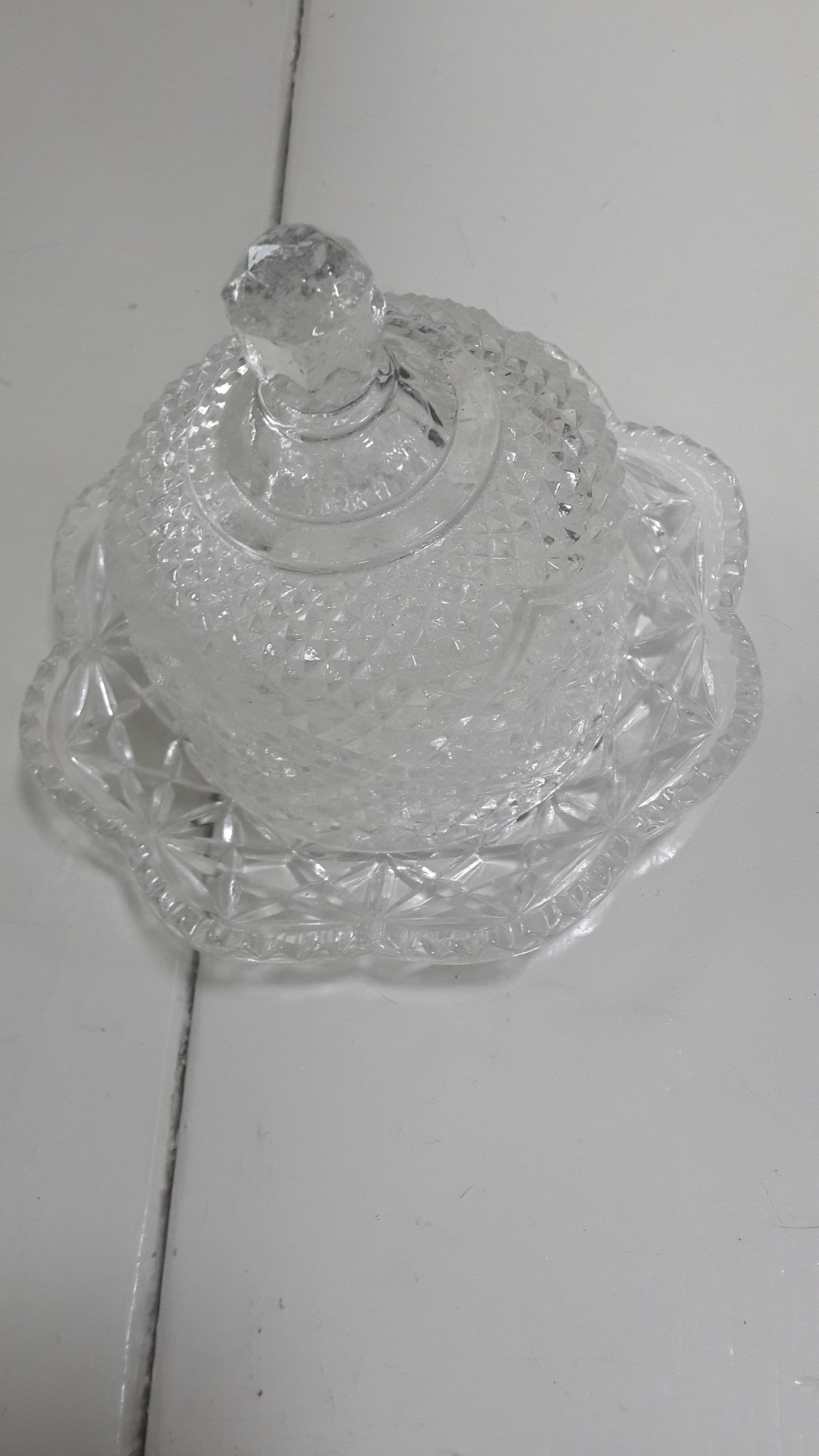 Crystal Dish with Cloche Cover