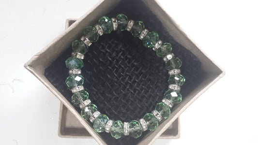 Green Crystal and Cz Bracelet